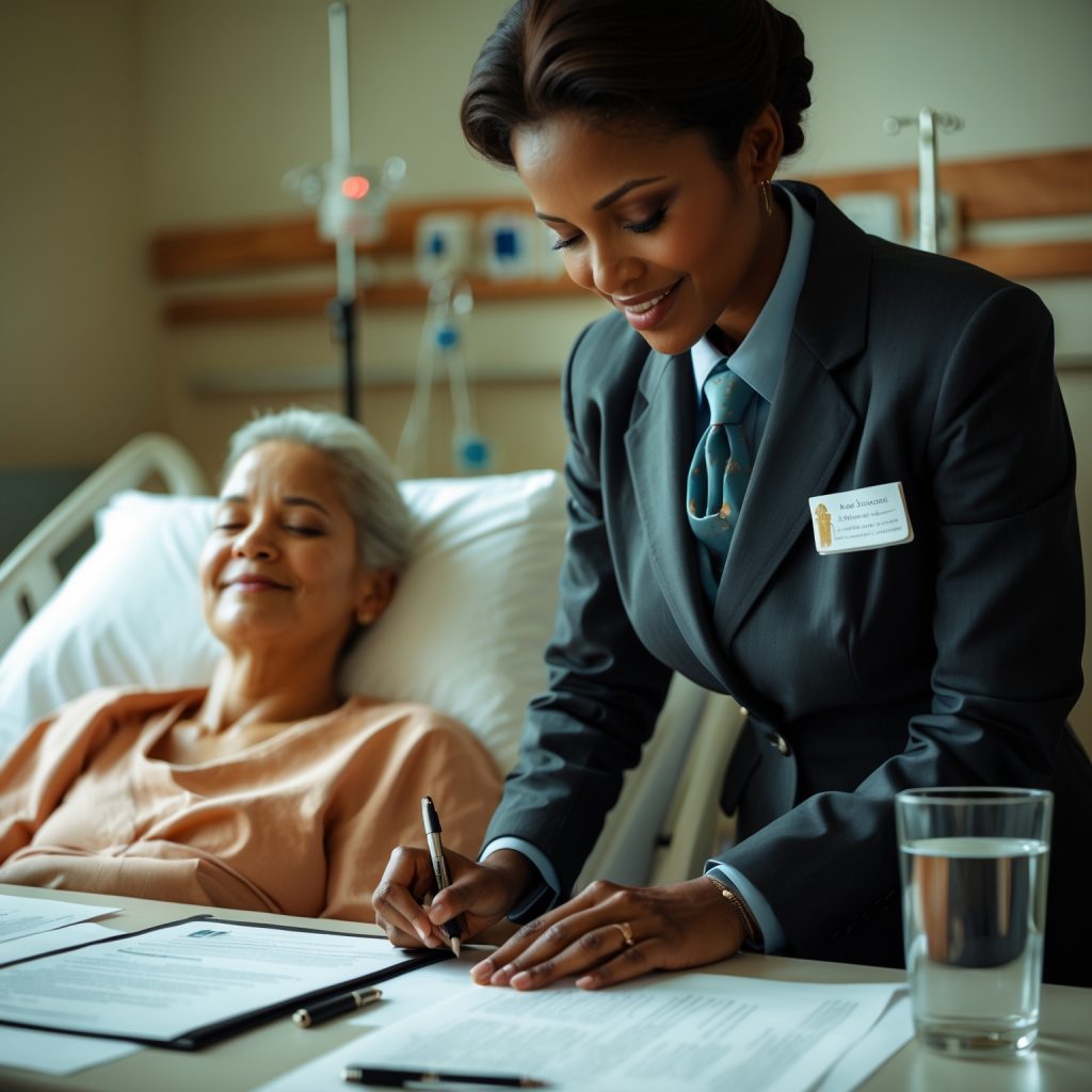 Mobile notary providing services in hospital setting in Maryland