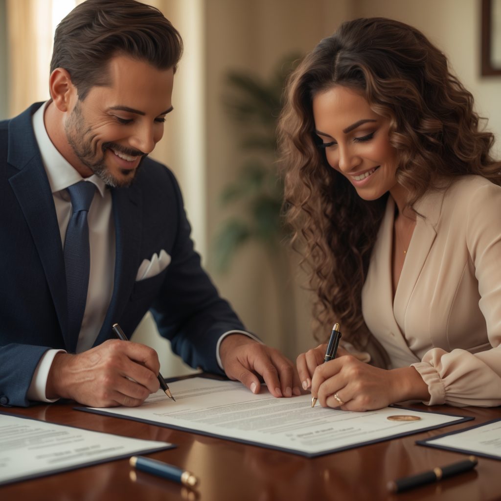 Loan signing agent assisting with real estate closing documents in Maryland