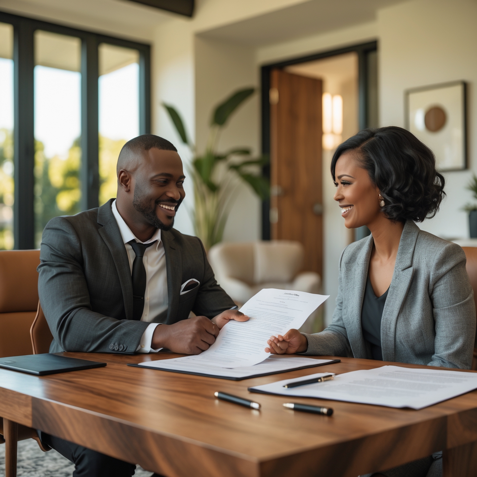 Mobile notary meeting client at home for document notarization in Maryland